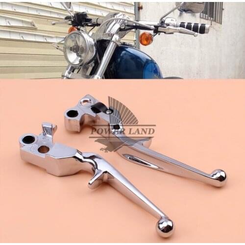 1pair Chrome Motorcycle Parts Hand Levers Aluminum Brake Clutch Handlebar Lever for Harley Davidson XL Sportster Softail FLSTN