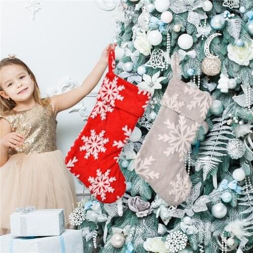 1Pc Chic Christmas Sock Pendant Gift Candy Surprise Bag Christmas Sock Decor High Quality