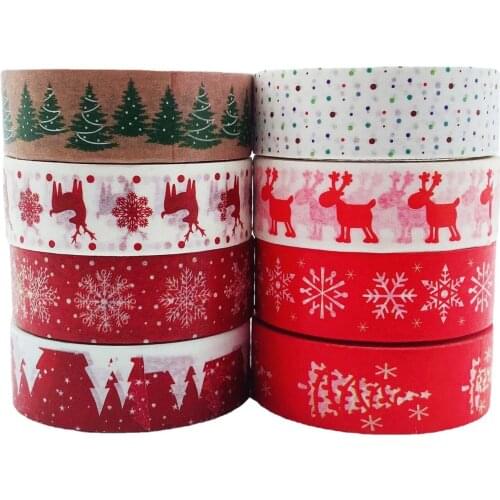 10m Diy Tape Christmas Paper Tape Cartoon Childrens Toys Xmas Stickers Gift Packaging Snowflakes Elk Merry Christmas Decor Fav