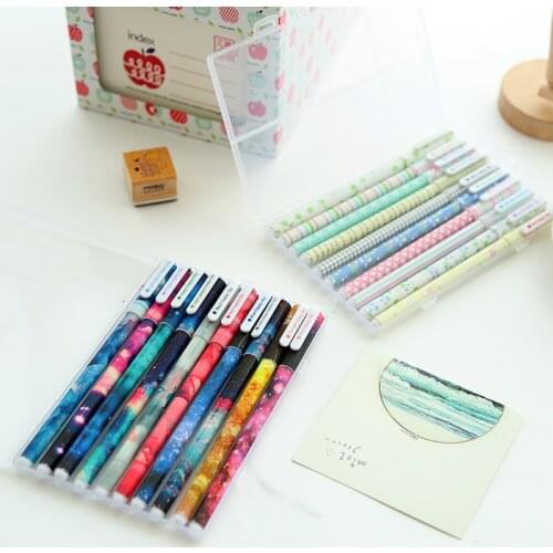 10 pcs Color gel pens set box pack Cartoon Cute animal Star Sweet pen Stationery Office school supplies Canetas escolar A6308