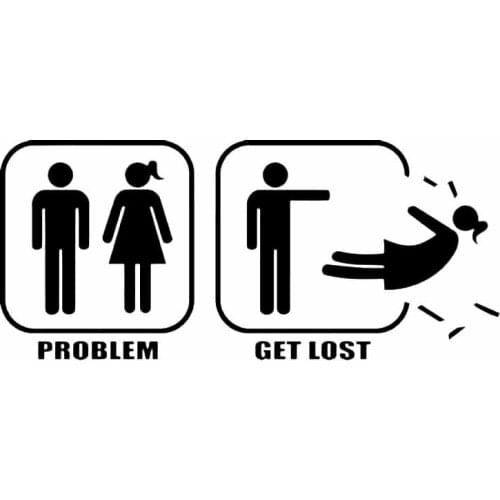 16.3X7.1CM Funny Decoration Vinyl Car Sticker Decal PROBLEM GET LOST