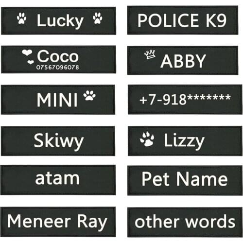 2pcs Customized Dog Label Dog Harness vest Personalized Sticker Custom Dog name or Logo DIY Pets Accessories