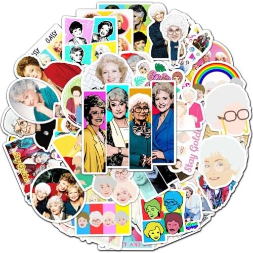 50pcs The Golden Girls Cartoon scrapbooking Sticker pack Waterproof Skateboard Suitcase Guitar Graffiti decals pasters Kid Toy