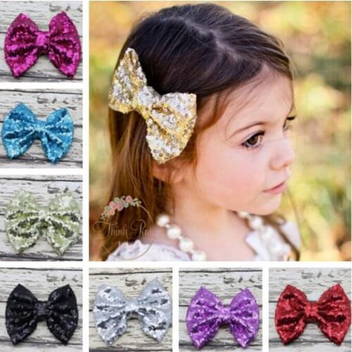Sequin Bows for Girl and Woman Hair Accessories fashion Big Sequin Bows For DIY Baby Headbands