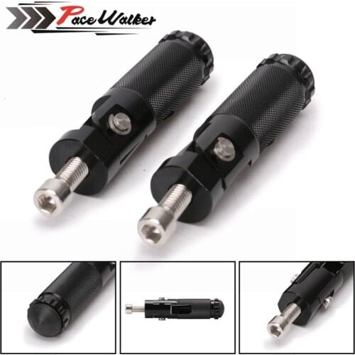 Free shipping 1 Pair Black CNC Universal Motorcycle Bike Folding Footsteps Footpegs Foot Pegs Pegs Rear Pedals Set