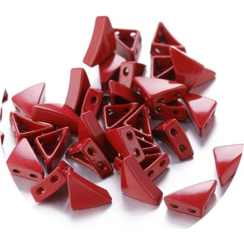 JUWANG 10 pcs\lot Enamel Tile Loose Beads Bohemian Jewelry Accessories 26 Colors Triangle Strand Beadeds For Bracelets Making