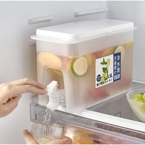 3500ml Refrigerator Cold Kettle with Faucet Lemonade Fruit Teapot Large Capacity Ice Bucket Water Dispenser Bottle Drinkware