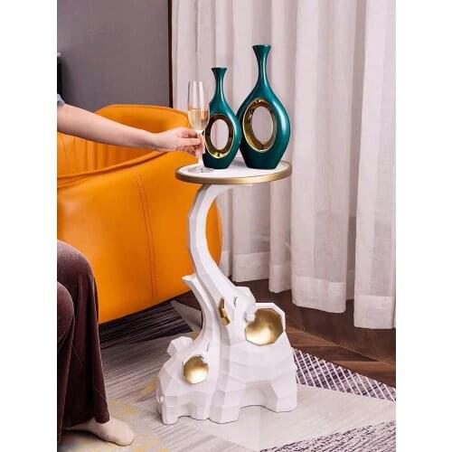 Elephant Tea Table Side Table Resin Sculpture Home Accessories Statue Tray Land Ornaments Sofa Decorate Living RoomLarge Lovely