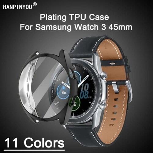 Colorful Soft Silicone TPU Plating Watch Case For Samsung Watch 3 41mm 45mm Sport Smartwatch Protective Screen Protector Shell