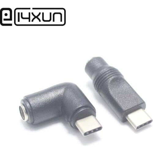 EClyxun 1pcs 5.5*2.1mm 5.5 x 2.1 mm Female jack to Type-C USB 3.1 Male Plug 90 / 180 Degrees DC Power Connector Adapter