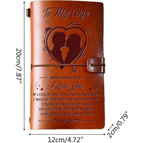 Elegant Handcrafted Diary Notebook Engraved Leather Journal Message Note Book