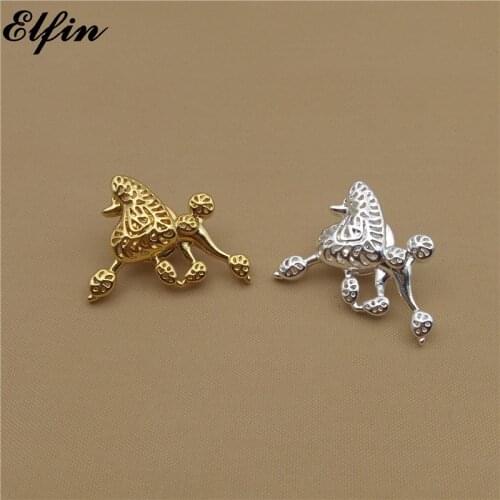 Elfin Cute Poodle Brooches Gold Color Silver Color Poodle Brooches Jewellery