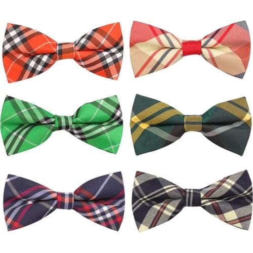 Newest Men Classic plaid Bow ties Neckwear Adjustable Mens Tuxedo Bow Tie Polyester for wedding 19colors Free shipping