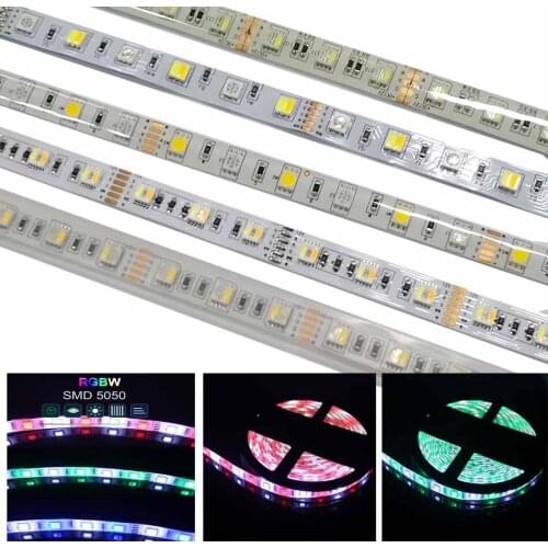 High quality 5M LED strip 5050 DC12V/24V 4 in1/ 5 in1 5colors chips RGBCCT RGB+WW+CW 60LEDs/M RGBW RGBWW Flexible LED Strip