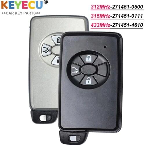 KEYECU Smart Remote Key With 3 Buttons for Toyota Corolla Mark Premio RAV4 Auris Board ID: 271451-0500 271451-0111 271451-4610