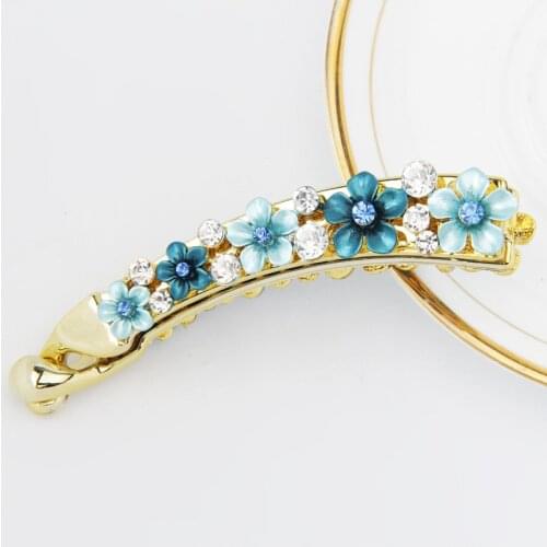 Korean Rhinestone Hair Clip For Women Girls Fashion Flower Hairpins Fashion Barrettes Wedding Bride Hair Jewelry