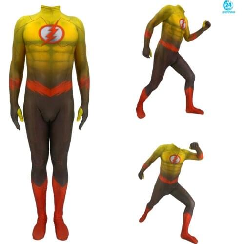 3D printing Adult Kids Anime The Flash Cosplay Costume Zentai Bodysuit Suit Jumpsuits Men costume