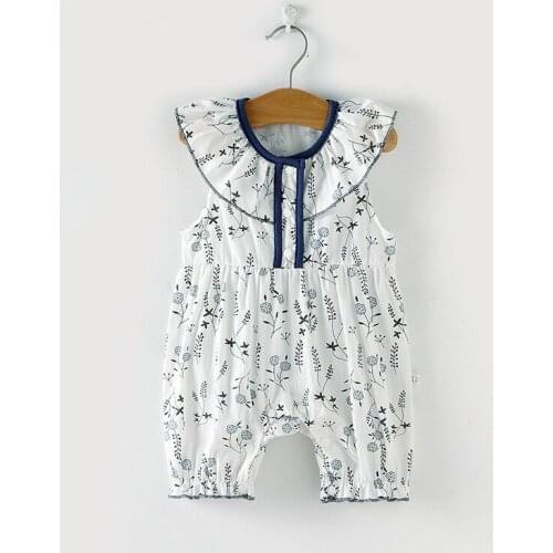 Melario Brand New 0-24M Cute Newborn Baby Boy Girl Sleeveless Cartoon Floral Cotton Romper Jumpsuit Outfits Summer Girls Clothes