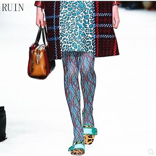 RUIN women 's tights Blue tree rattan pantyhose female girl tights
