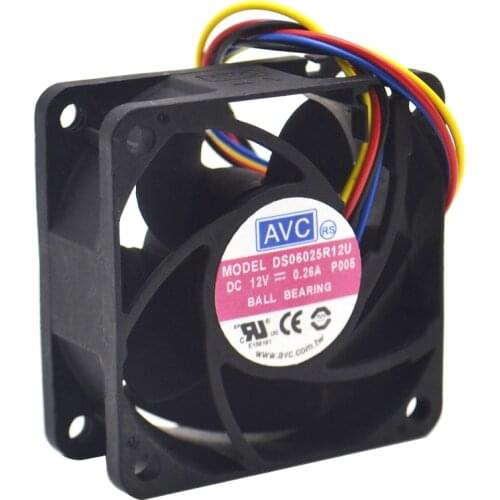 Original PWM cooling fan DS06025R12U 12V 0.26A 4 wire 60mm 6025