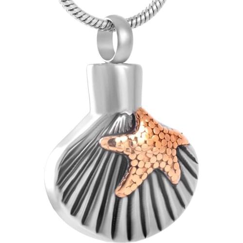 Ocean Sea shell cremation pendant I am rely on you Grandmathers memorial jewelry Sea shell cremation ash holder jewelry
