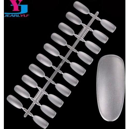 New 20pcs False Nail Art Half Cover Tips for Polish Gel Color Display Card Clear Acrylic Salon Palette Manicure Practice Tools