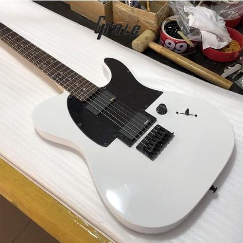 Factory direct sales of high quality white electric guitar, black accessories, lock string piano twist, rose wood fingerboard, m