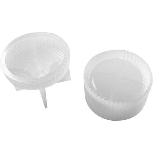 DIY Crystal Epoxy Storage Box Mould, Table Jewelry Round Striped Storage Box Silicone Mould