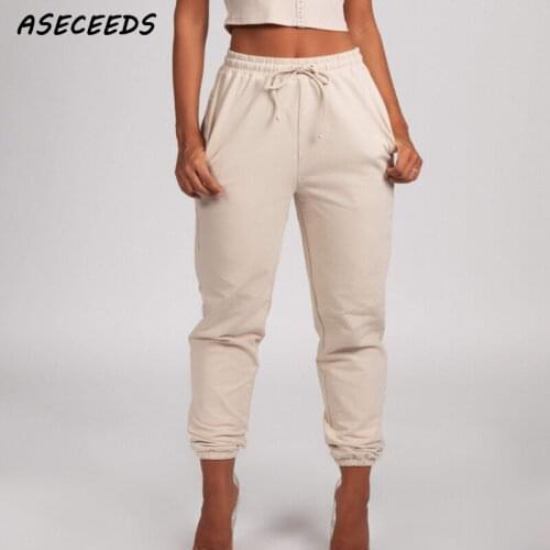 Sweat pants high waist Autumn joggers women cotton baggy sweatpants women korean style trousers black fall pants vintage