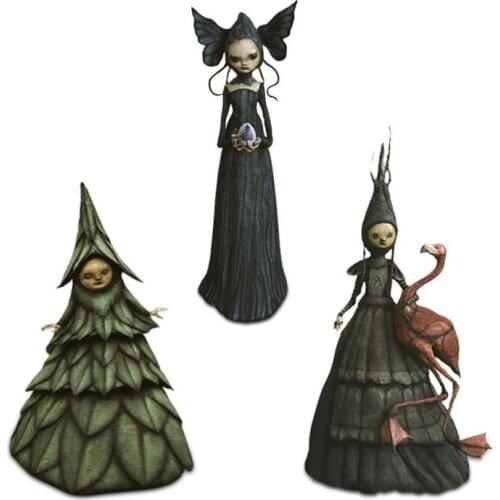 Halloween Witch Figurine Statue Resin Creepy Witch Sculptures Garden Decoration for Home Patio Yard Lawn Porch