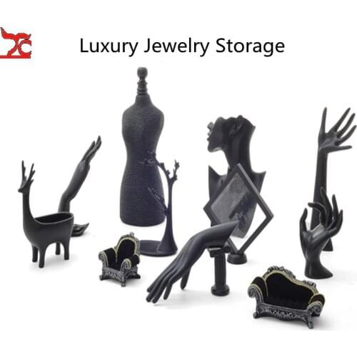 Black Mannequin Ok Hand Tree Storage Racks Jewelry Tray Props Bracelet Hanger Necklace Holder Jewel Sofa Organizer Model Neck