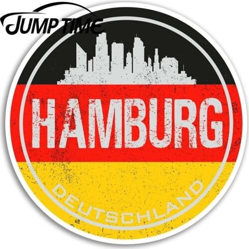 Jump Time Hamburg Germany Vinyl Stickers Flag Sticker Laptop Luggage Decal Decor Window Bumper Waterproof