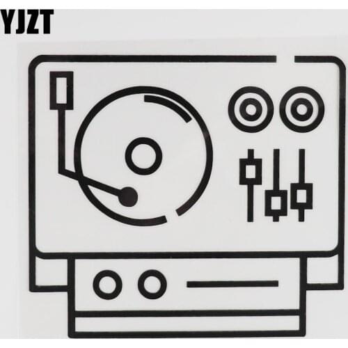YJZT 14.2CM×12.6CM Record Machine Car Sticker Superior Quality Vinyl Decal Black/Silver 13E-0064