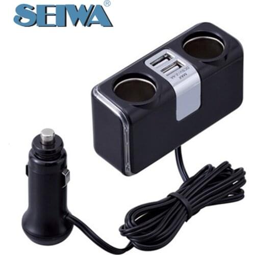 1.5m super-long wiring car usb charger socket auto cigarette lighter distributor socket One-turn 2-hole dual USB interface