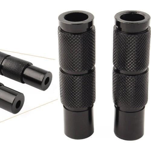 1Pair Universal Motorbike Bike Folding Foot Pegs Footpegs Rear Set Pedals Racing CNC Aluminum Black