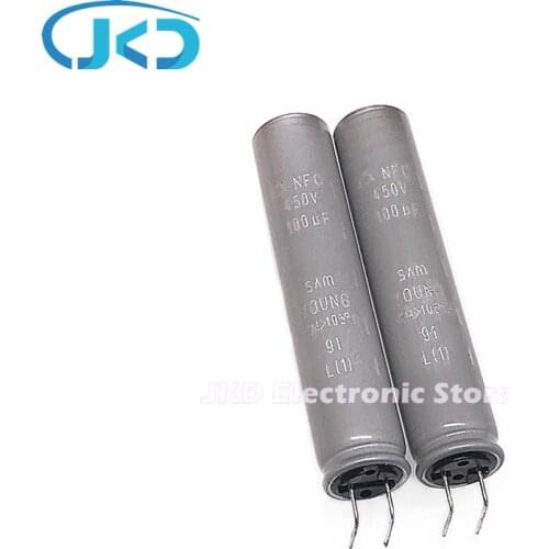 10pcs 100uF 450V SAMYOUNG 12.5x60mm 450V100uF Aluminum Electrolytic Capacitors 12.5*60mm