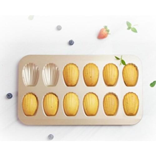 12Cup Nonstick Madeleine Pan Shell Shaped Carbon Steel Mold Baking Mould Tools X6HD