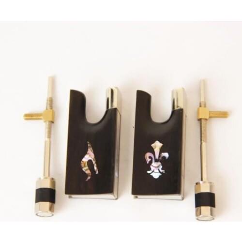 2 Set Different Top New Ebony Bow Frogs For 4/4 Violin Violino Ablone Full Lined Ablone Inlayed Accessories
