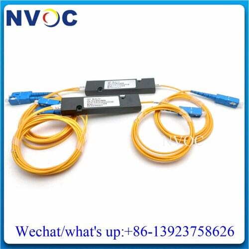 2Pcs/Lot,5/95,1310/1550nm,1X2 FBT Fiber Optic Splitter Coupler,SM,Dual Window,2.0/3.0mm,1M,ABS Pacakge:90*20*10,SC/ST/FC/LCUPC
