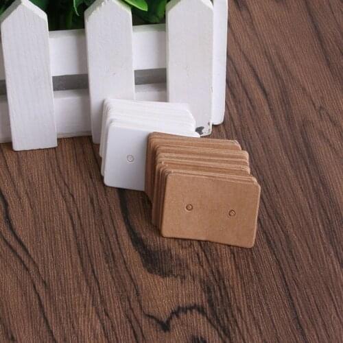 2021 New 100Pcs Blank Earrings Ear Studs Display Card Hanging Tags Kraft Paper Jewelry