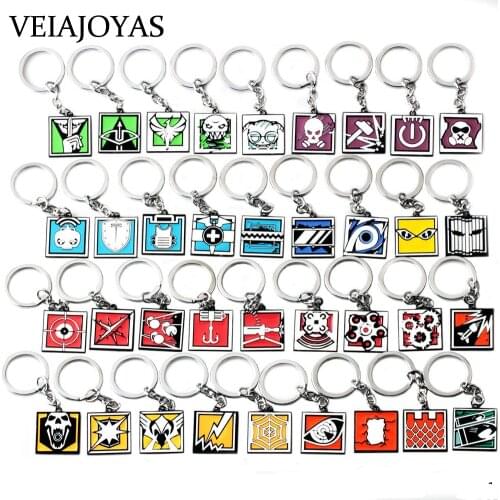 36 Styles Game Rainbow Six Siege Key Chains Jager Glaz Metal Keychain Male Car Keyring Holder Porte Clef Gifts Men Women Jewelry