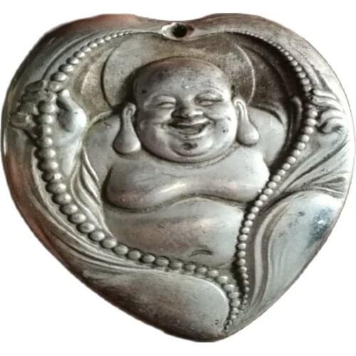 4*4cm/Old Tibetan silver Buddhism Head Pendants Transhipped Buddha Head Amulet