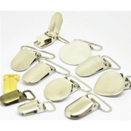 50Pcs Metal Suspender Pacifier Holders Clips Craft For Fabric Garement Pants Bags1-6