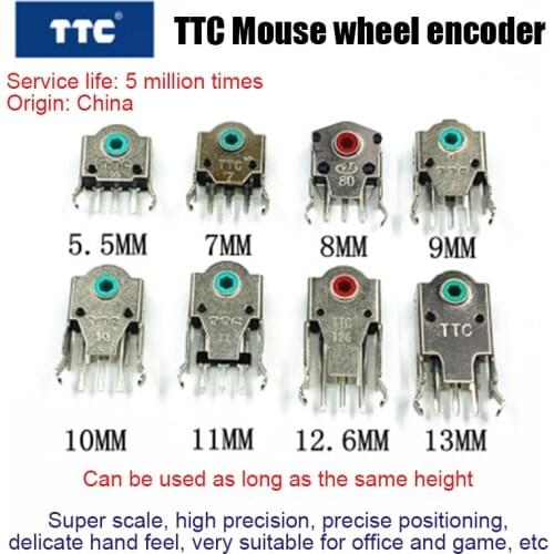 Mouse Accessories TTC 5.5/7/8/9/10/11/12.6/13mm Mouse Wheel Encoder Red Green Core Decoder
