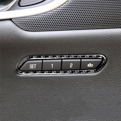 Auto Accessory Seat Adjustment Memory Button Switch Frame Cover Trim 1 Piece Fit For Cadillac XT5 carbon fiber Car styling