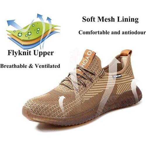 Safety Shoes Steel Toe Cap Safety Boots Trainers Puncture Proof Sneakers Breathable Lightweight for Men and Women