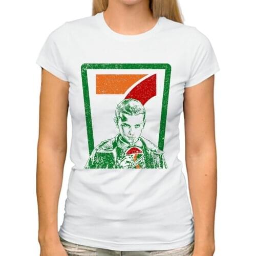 JOLLYPEACH BRAND stranger eleven funny t shirt women summer new white casual short sleeve cool tshirt femme