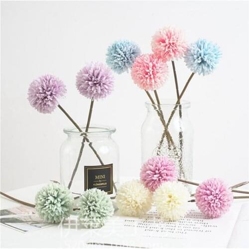 5Pcs Bunch Artificial Flower Bouquet Silk Dandelion Flower Ball Fake Flowers DIY Home Widding Decoration Valentines Day Gifts
