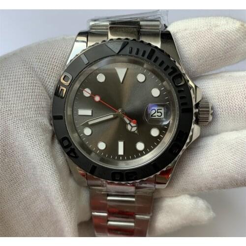 Watch BOMAX MARINA Sapphire Calendar Automatic Winding Black Ceramic Bezel Stainless Steel Mens 40mm Crystal Luminous Hands 09