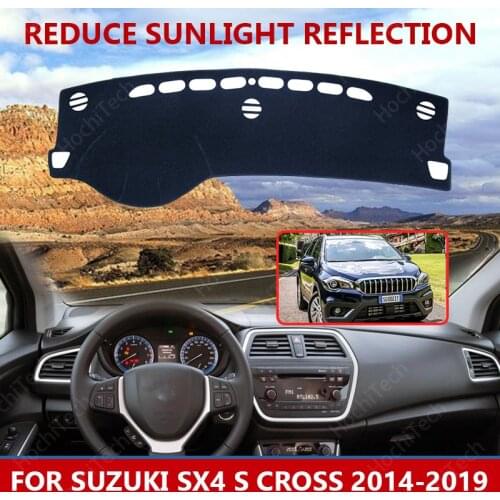 For Suzuki SX4 S Cross 2014-2019 Dashmats Car-styling Accessories Dashboard Cover Pad Carpet sunshade